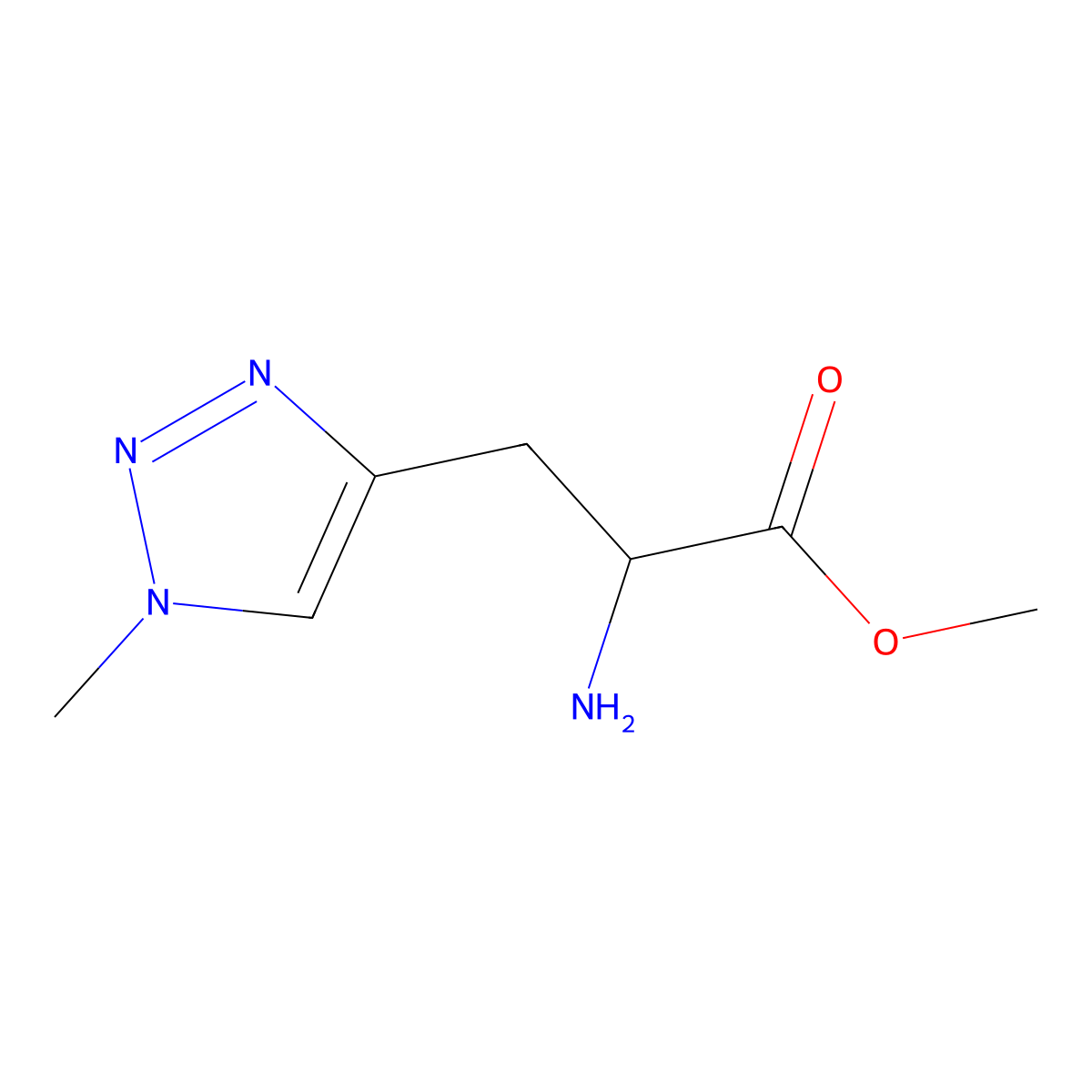 methyl 2-amino-3-(1-methyl-1H-1,2,3-triazol-4-yl)propanoate molecular structure, CAS 1341796-33-5