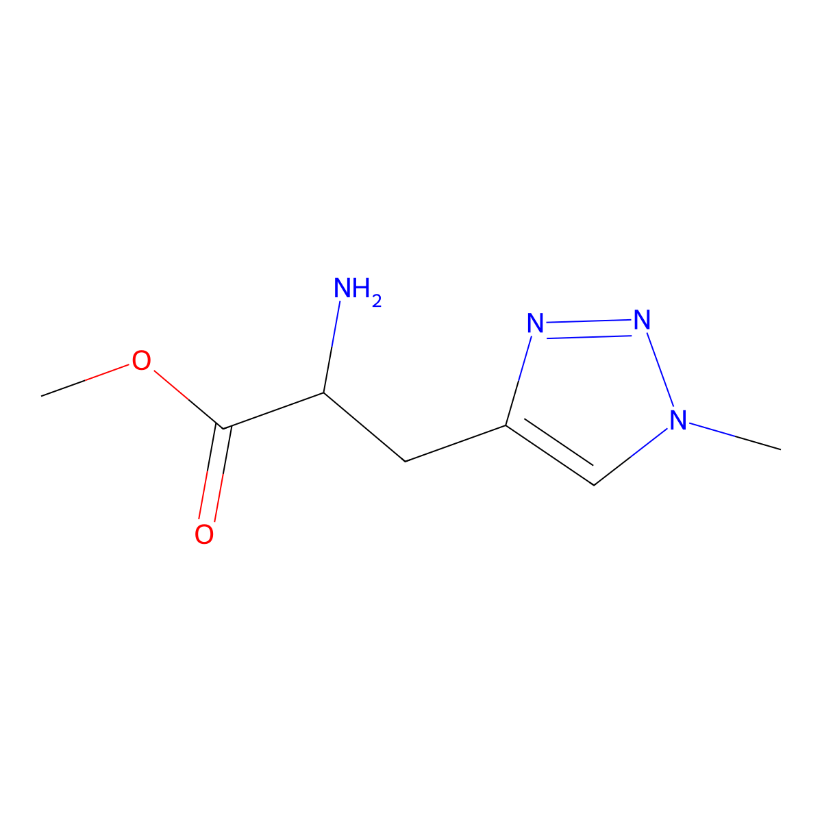 methyl 2-amino-3-(1-methyl-1H-1,2,3-triazol-4-yl)propanoate molecular structure, CAS 1341796-33-5