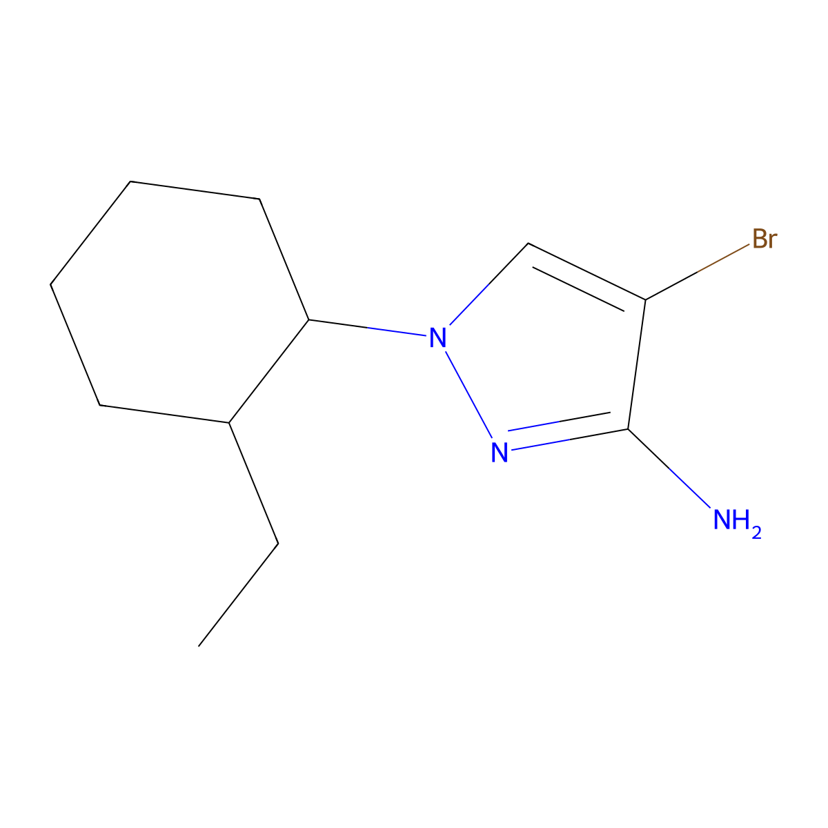 4-Bromo-1-(2-ethylcyclohexyl)-1h-pyrazol-3-amine molecular structure, CAS 1341796-54-0