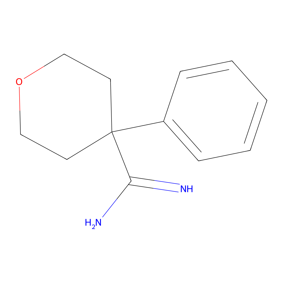 4-Phenyloxane-4-carboximidamide molecular structure, CAS 1341796-67-5