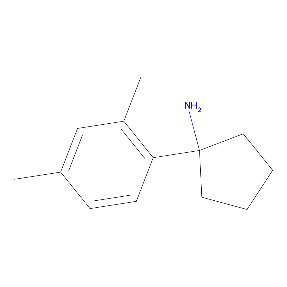 1-(2,4-Dimethylphenyl)cyclopentan-1-amine molecular structure, CAS 1341797-04-3