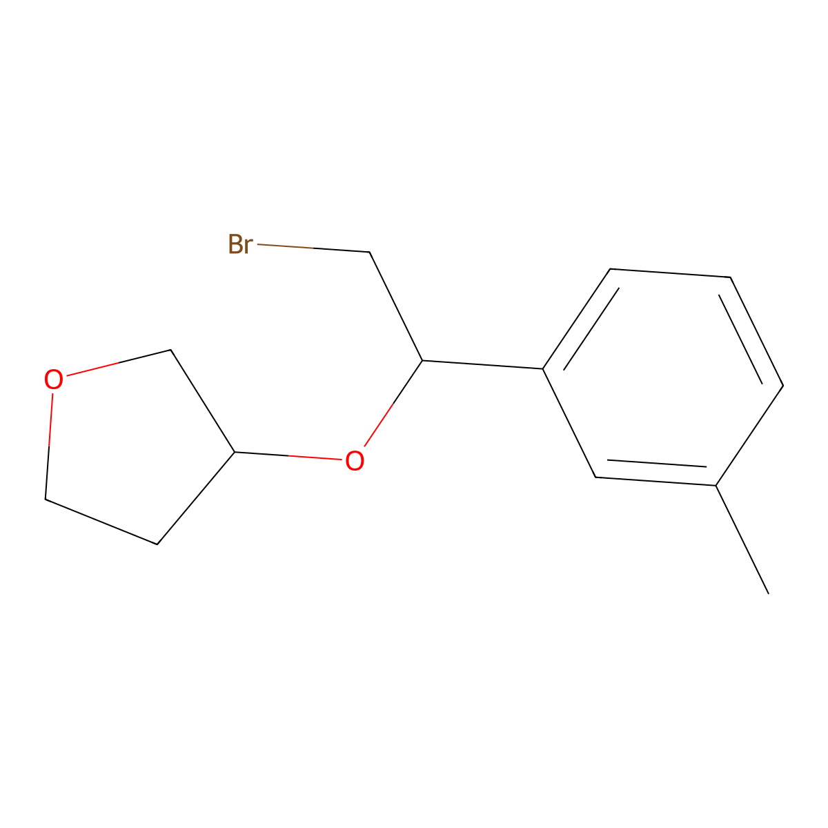3-(2-Bromo-1-(m-tolyl)ethoxy)tetrahydrofuran molecular structure, CAS 1341797-62-3