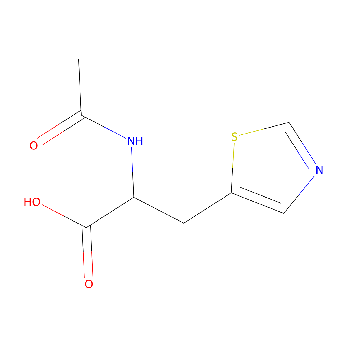 2-Acetamido-3-(1,3-thiazol-5-yl)propanoic acid molecular structure, CAS 1341797-75-8