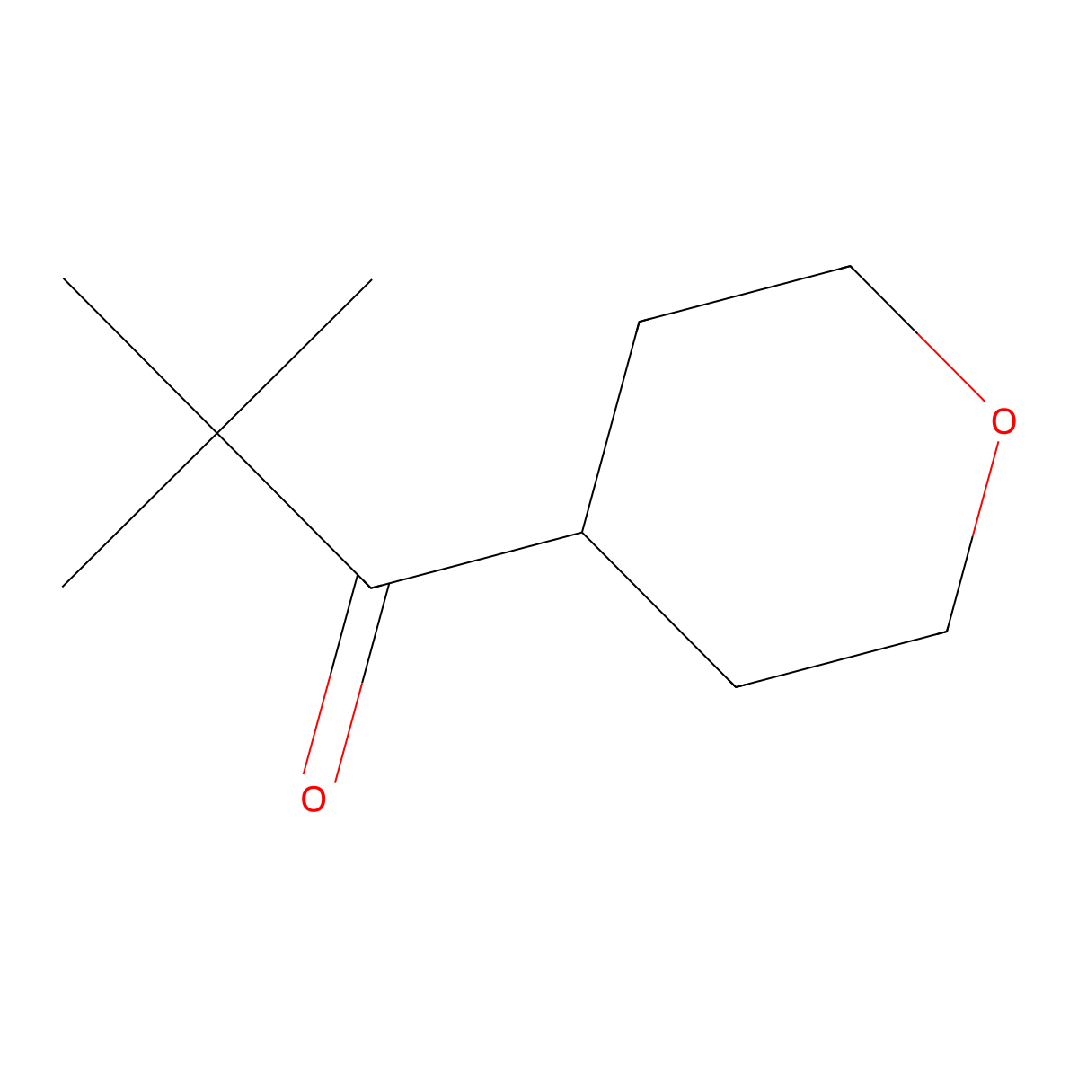 2,2-Dimethyl-1-(oxan-4-yl)propan-1-one molecular structure, CAS 1341798-25-1