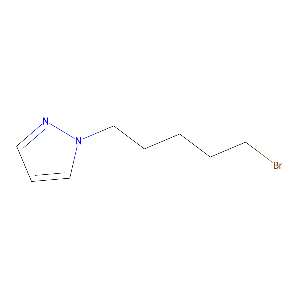1-(5-Bromopentyl)-1h-pyrazole molecular structure, CAS 1341798-96-6