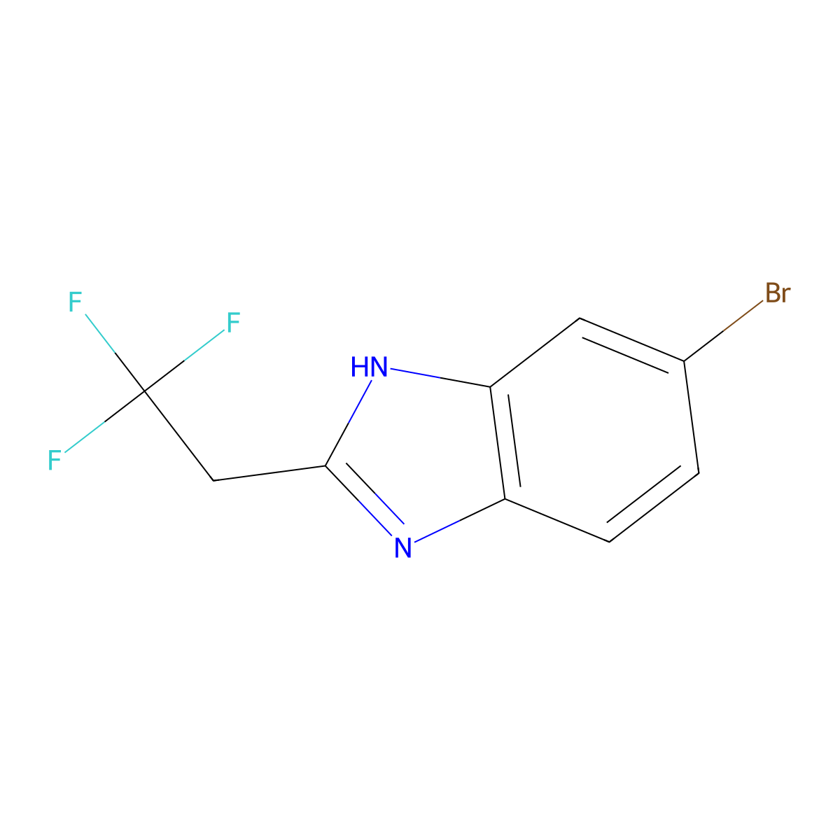 5-bromo-2-(2,2,2-trifluoroethyl)-1H-1,3-benzodiazole molecular structure, CAS 1341801-56-6