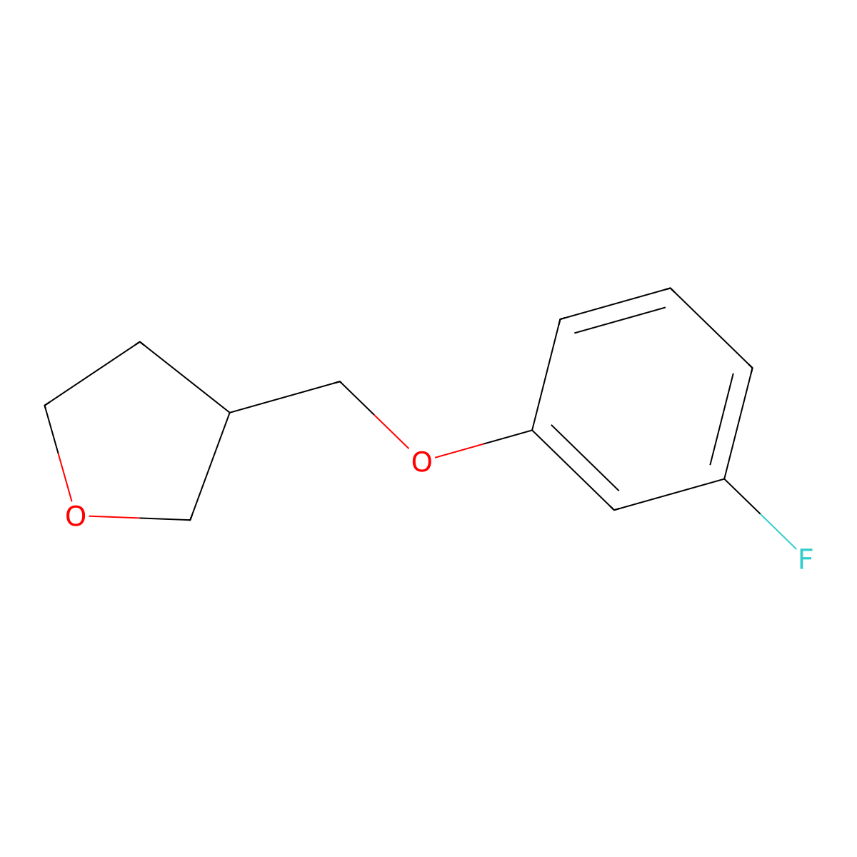 3-[(3-Fluorophenoxy)methyl]oxolane molecular structure, CAS 1341802-31-0