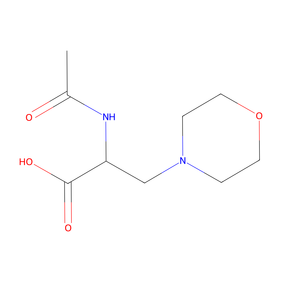 2-Acetamido-3-(morpholin-4-yl)propanoic acid molecular structure, CAS 1341802-56-9