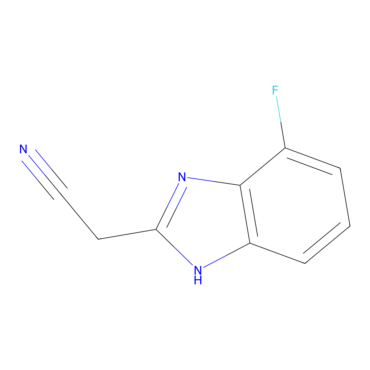 2-(Cyanomethyl)-4-fluorobenzimidazole molecular structure, CAS 1341802-91-2