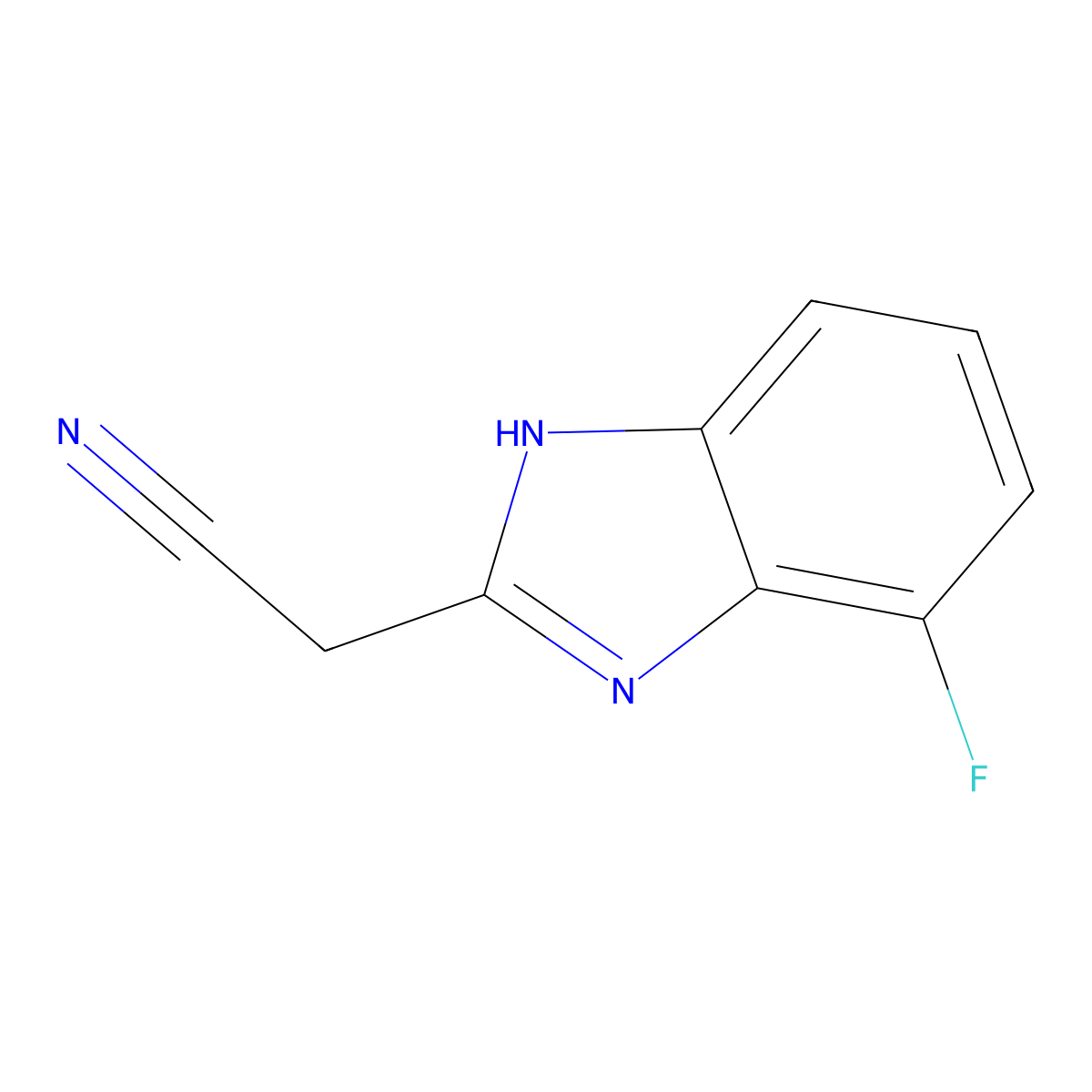 2-(Cyanomethyl)-4-fluorobenzimidazole molecular structure, CAS 1341802-91-2