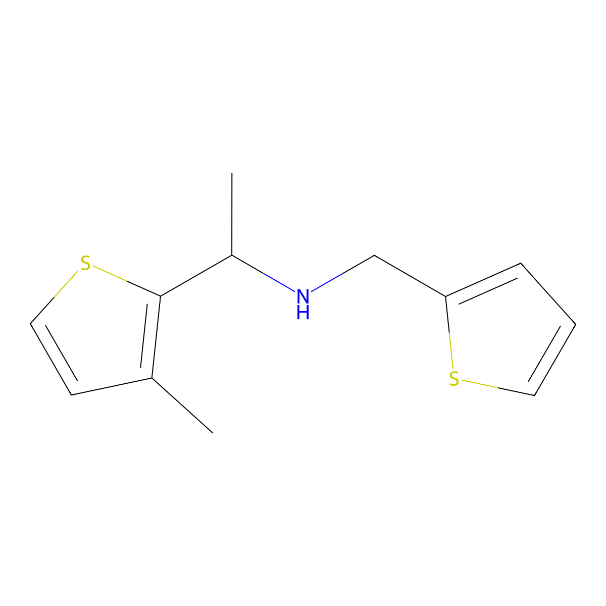[1-(3-Methylthiophen-2-yl)ethyl][(thiophen-2-yl)methyl]amine molecular structure, CAS 1341802-99-0