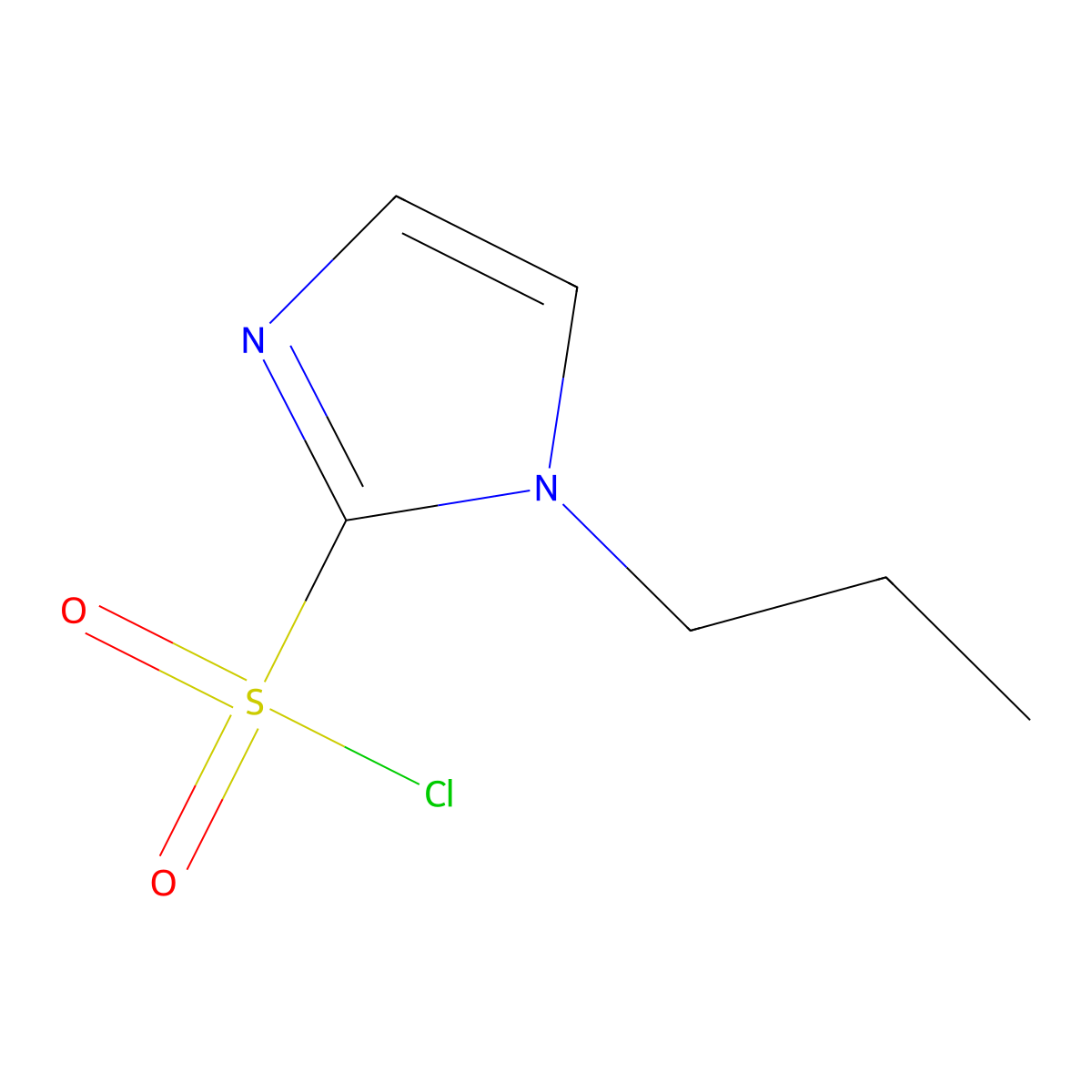 1-propyl-1H-imidazole-2-sulfonyl chloride molecular structure, CAS 1341805-82-0