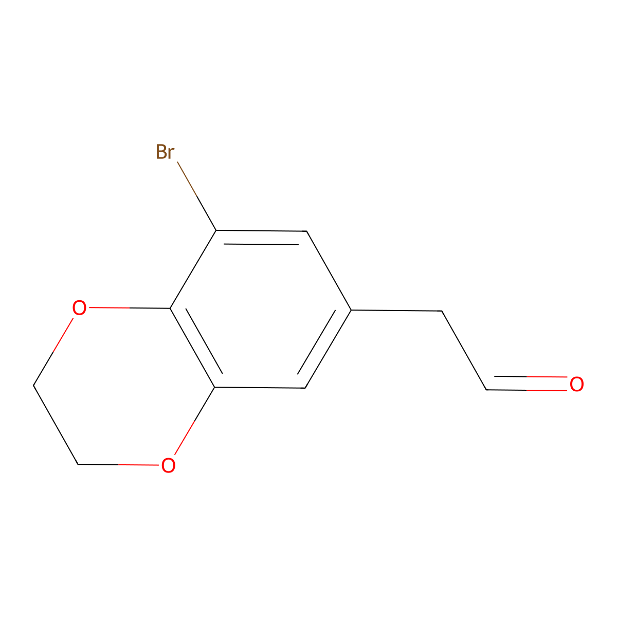 2-(8-Bromo-2,3-dihydrobenzo[b][1,4]dioxin-6-yl)acetaldehyde molecular structure, CAS 1341807-51-9