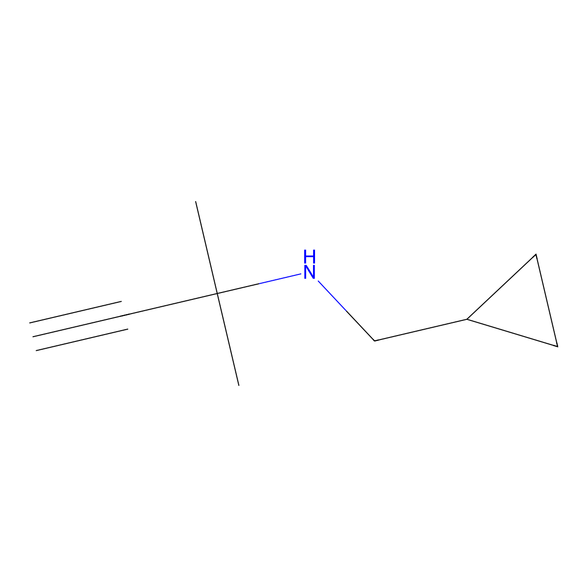 (Cyclopropylmethyl)(2-methylbut-3-yn-2-yl)amine molecular structure, CAS 1341808-90-9