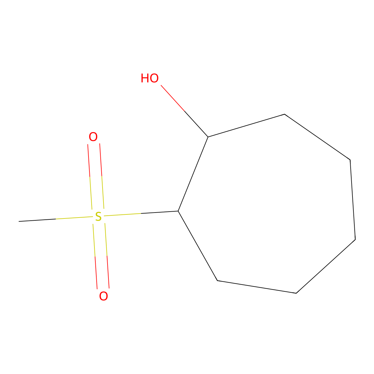 2-(Methylsulfonyl)cycloheptan-1-ol molecular structure, CAS 1341810-75-0