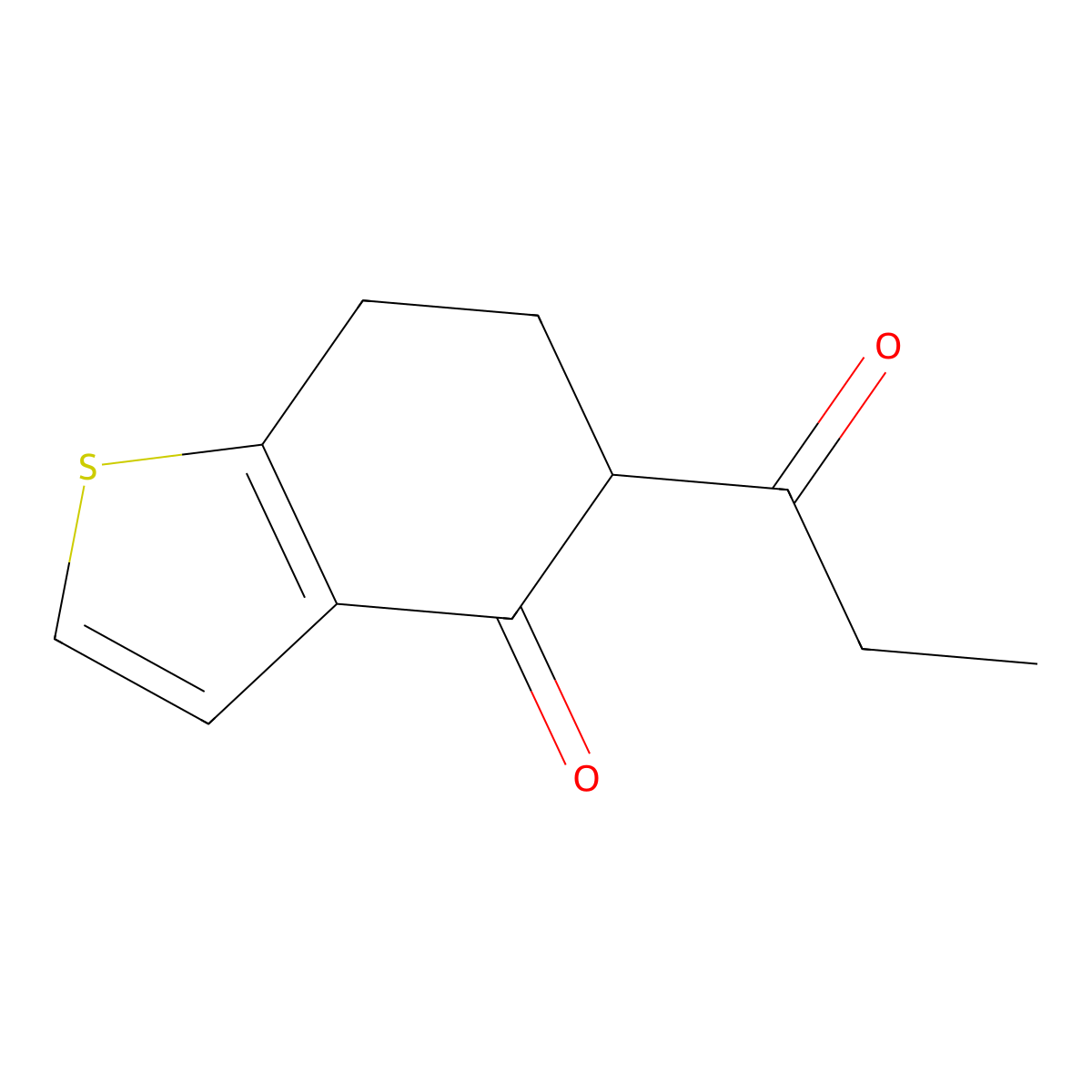 5-Propanoyl-4,5,6,7-tetrahydro-1-benzothiophen-4-one molecular structure, CAS 1341814-32-1