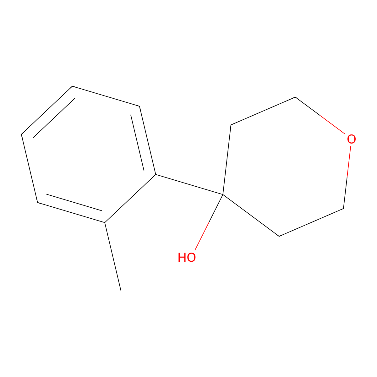 4-(2-Methylphenyl)oxan-4-ol molecular structure, CAS 1341816-06-5