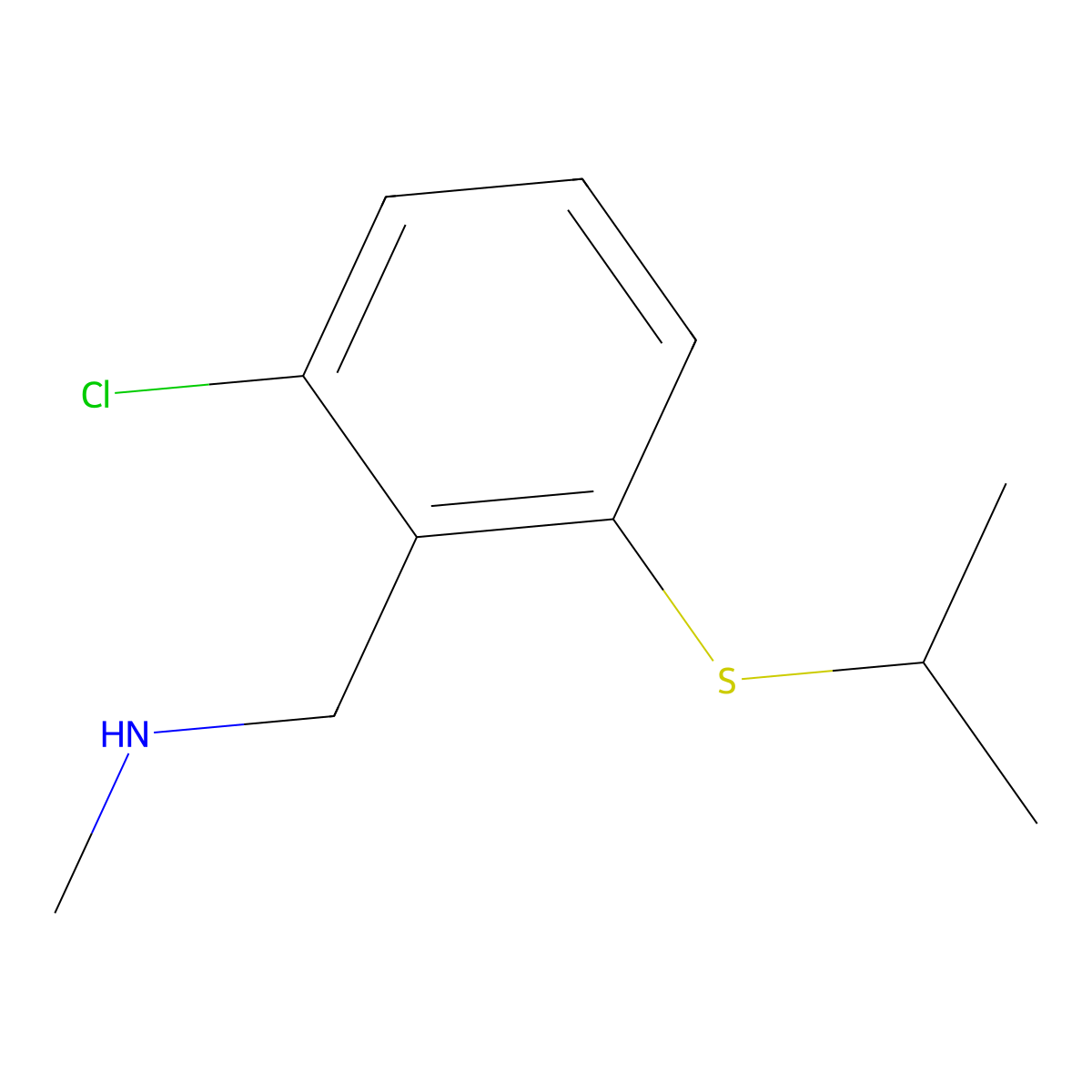 1-(2-Chloro-6-(isopropylthio)phenyl)-N-methylmethanamine molecular structure, CAS 1341816-29-2
