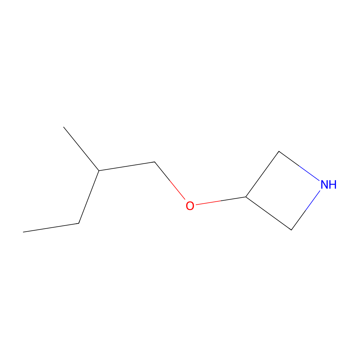3-(2-Methylbutoxy)azetidine molecular structure, CAS 1341816-69-0