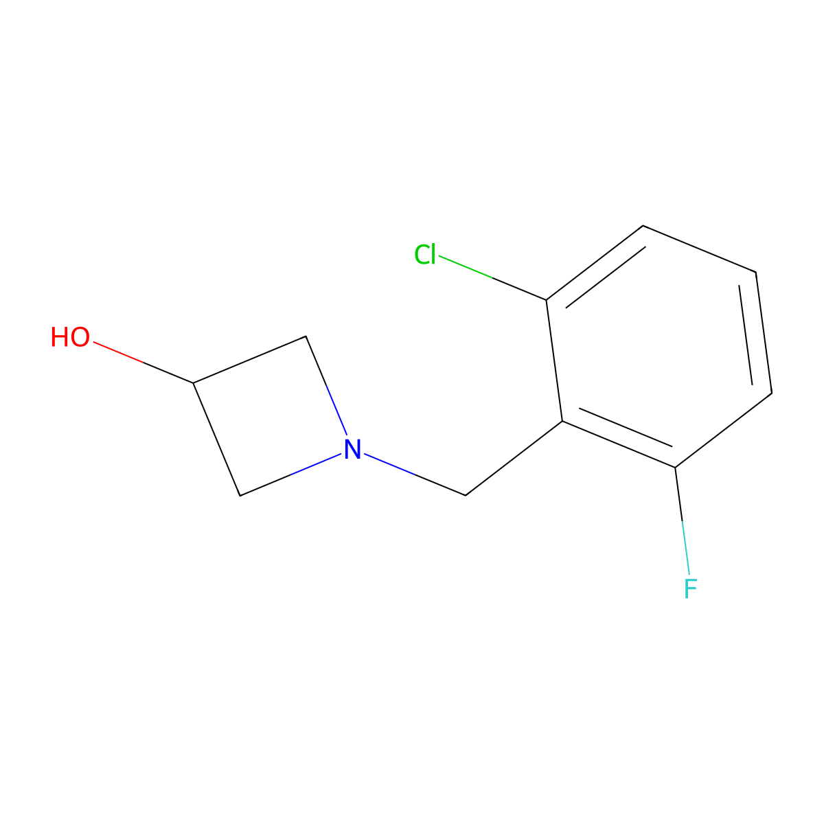1-[(2-Chloro-6-fluorophenyl)methyl]azetidin-3-ol molecular structure, CAS 1341818-68-5
