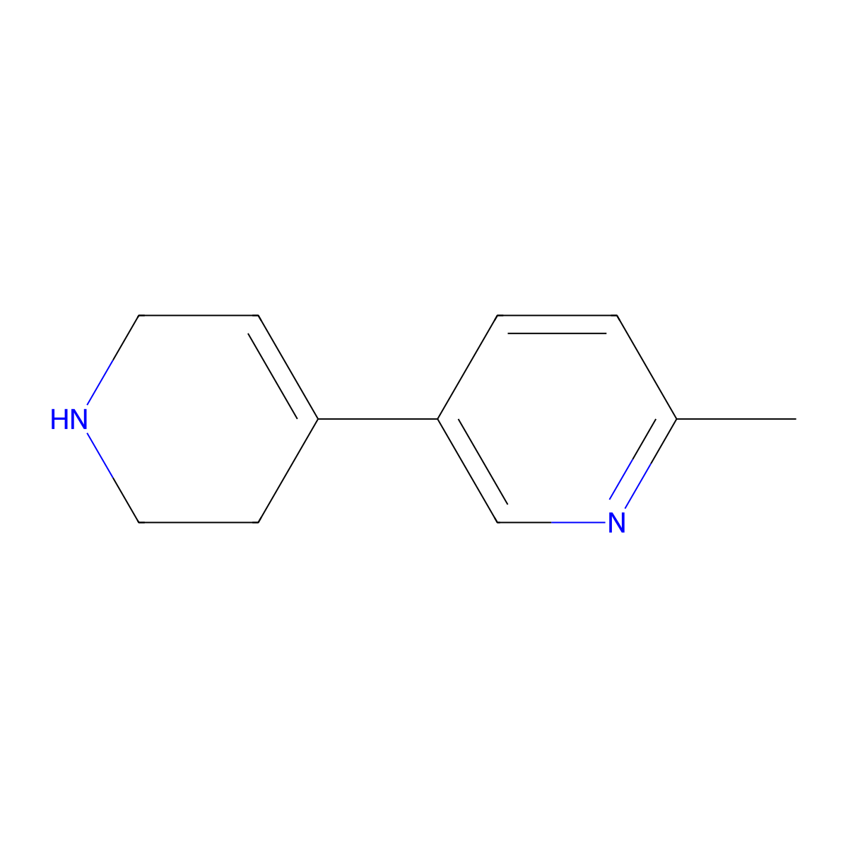 2-Methyl-5-(1,2,3,6-tetrahydropyridin-4-yl)pyridine molecular structure, CAS 1341820-64-1