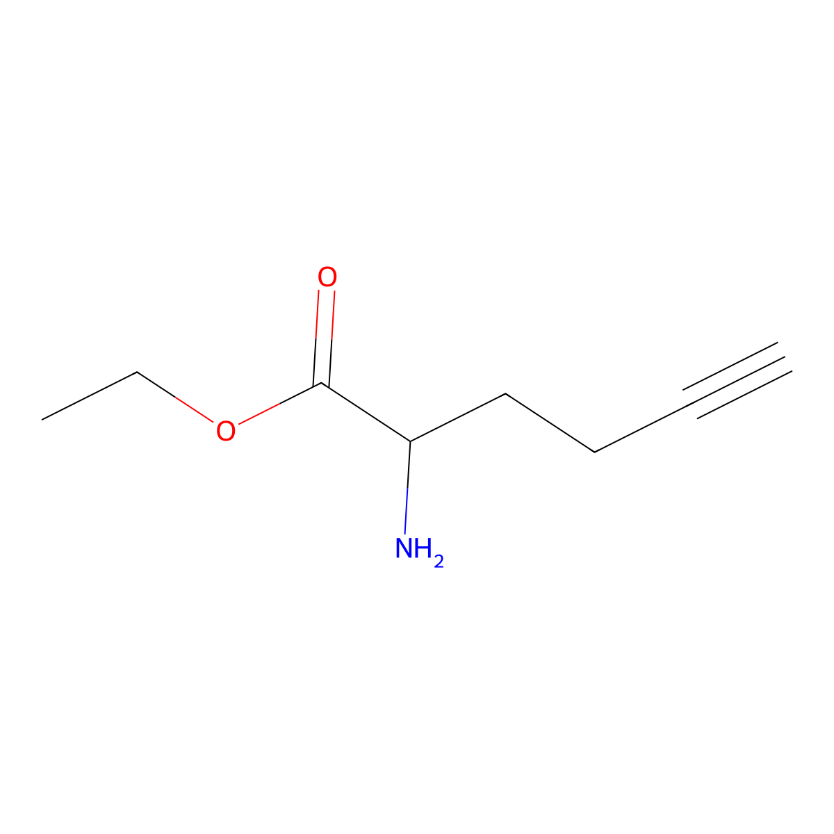 Ethyl 2-aminohex-5-ynoate molecular structure, CAS 1341820-76-5
