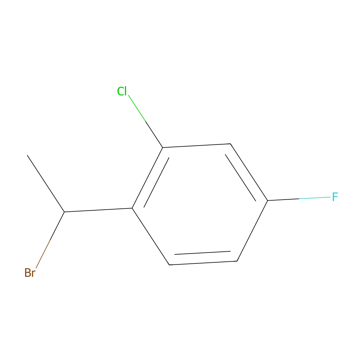 1-(1-Bromoethyl)-2-chloro-4-fluorobenzene molecular structure, CAS 1341821-29-1