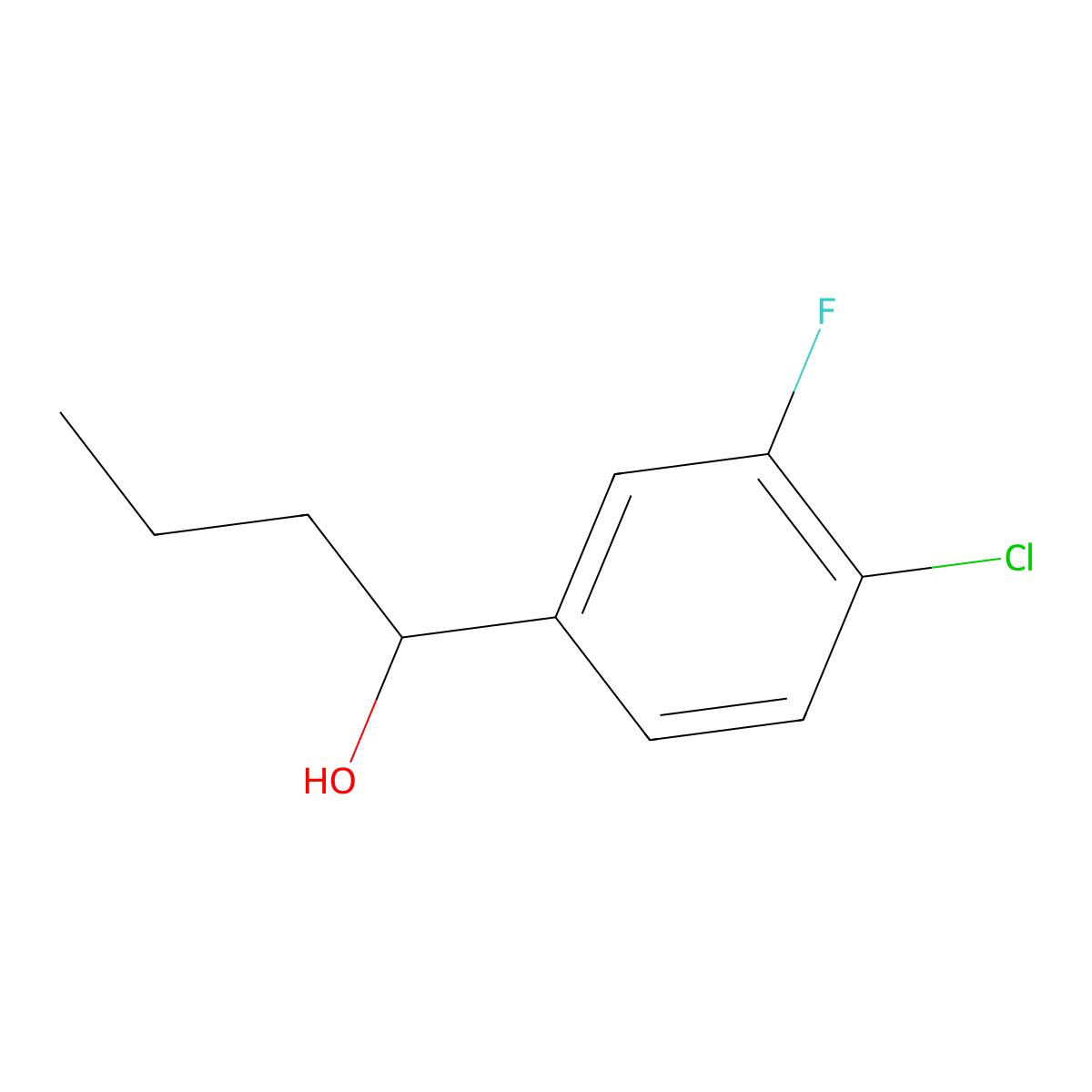 1-(4-Chloro-3-fluorophenyl)-1-butanol molecular structure, CAS 1341822-40-9