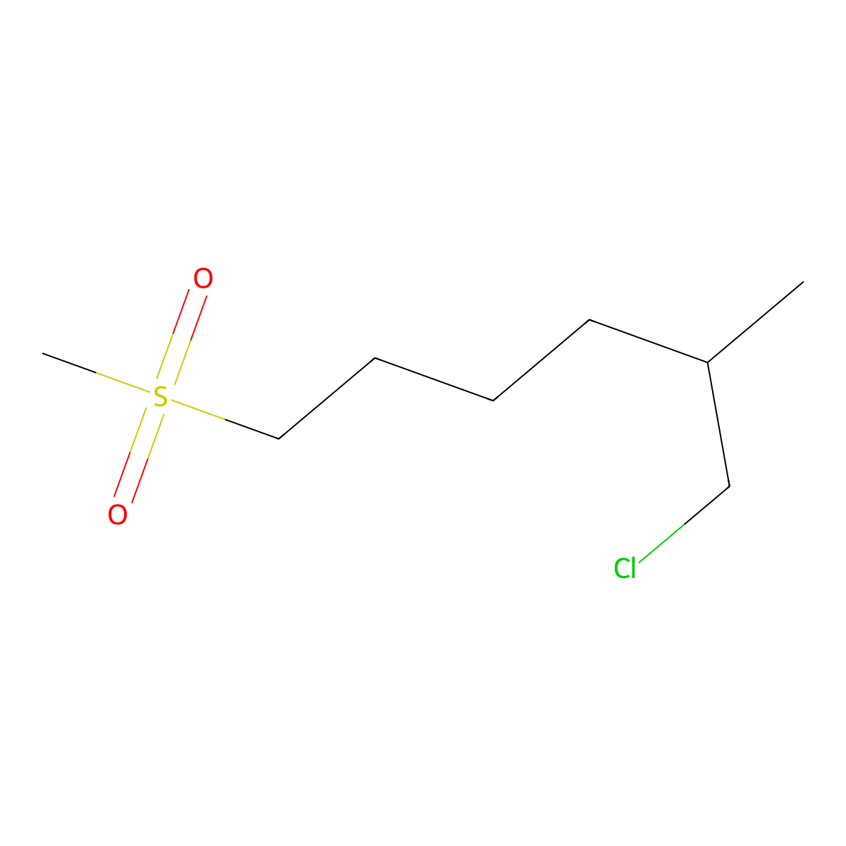 1-Chloro-6-methanesulfonyl-2-methylhexane molecular structure, CAS 1341822-94-3