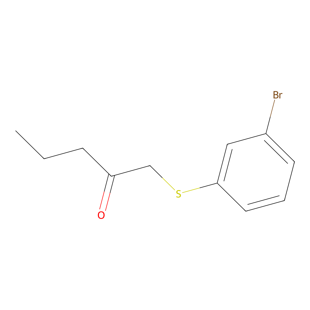 1-((3-Bromophenyl)thio)pentan-2-one molecular structure, CAS 1341824-21-2
