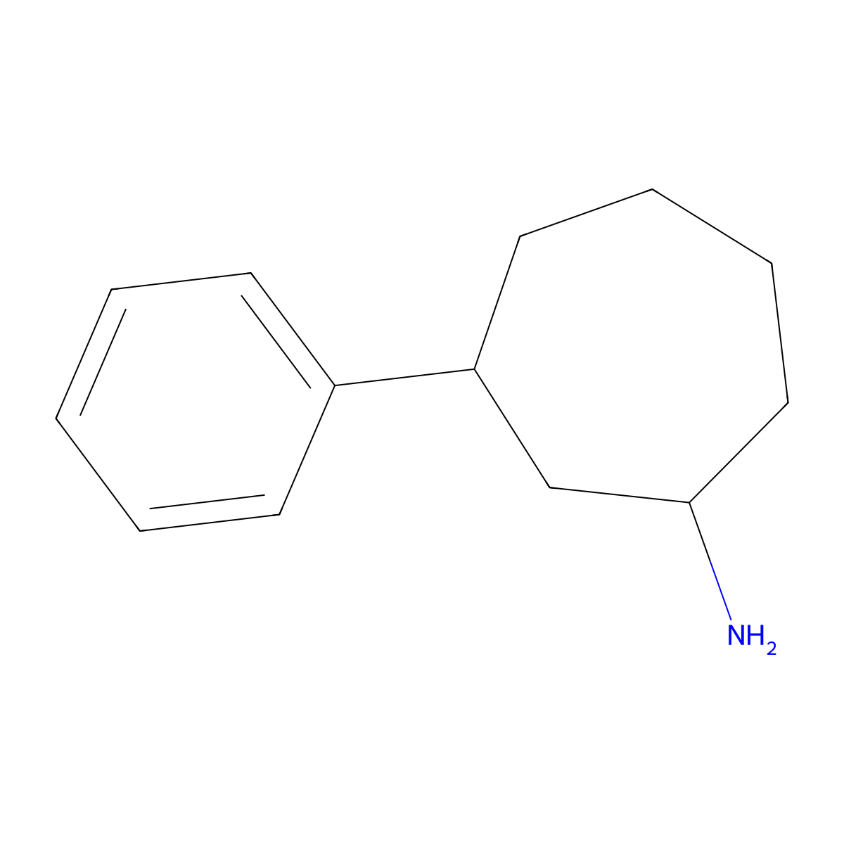 3-Phenylcycloheptan-1-amine molecular structure, CAS 1341824-93-8