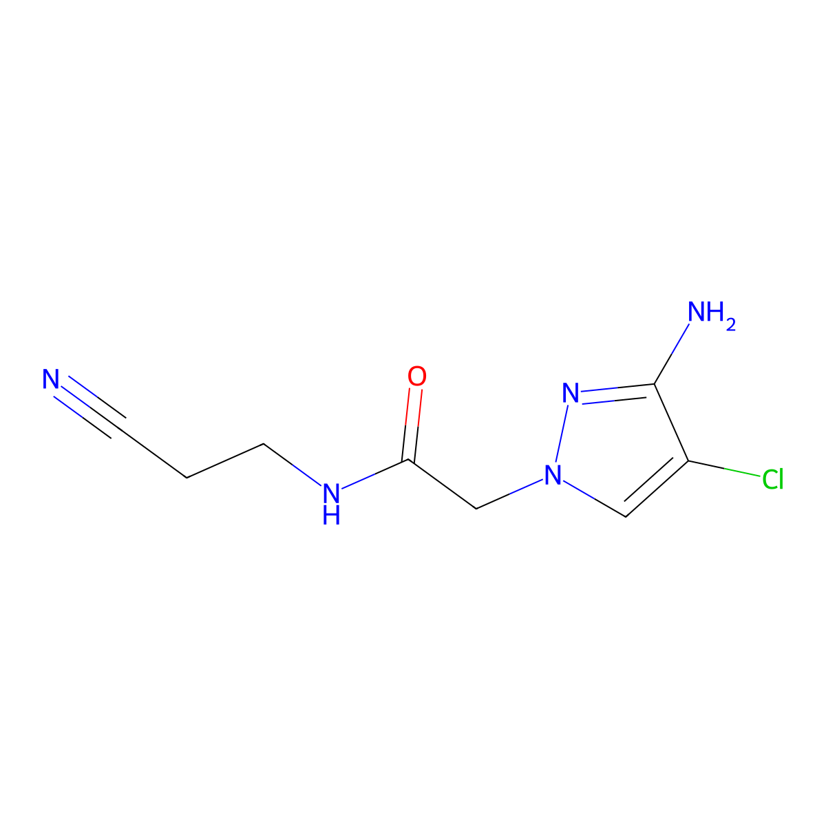 2-(3-Amino-4-chloro-1h-pyrazol-1-yl)-N-(2-cyanoethyl)acetamide molecular structure, CAS 1341825-47-5
