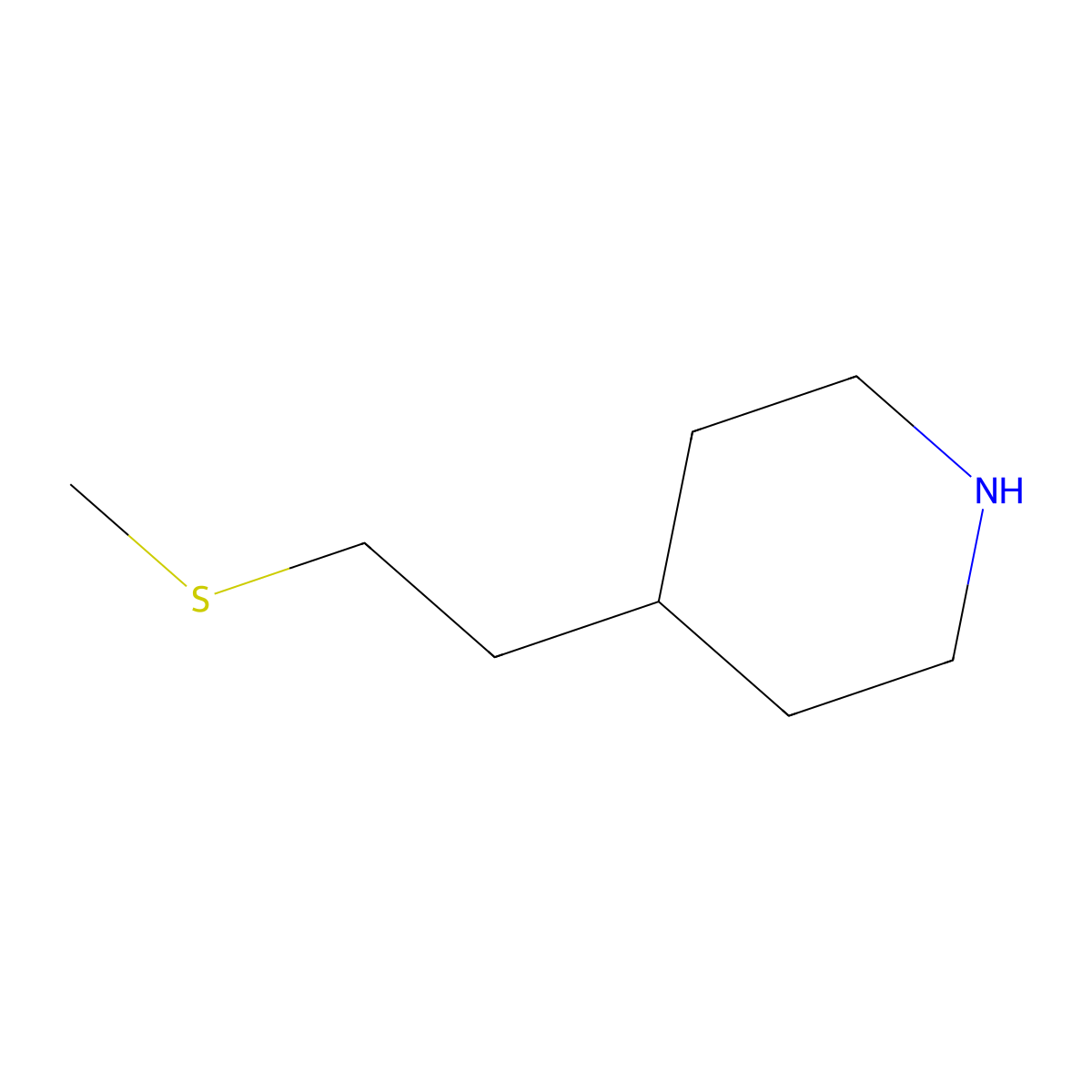 4-[2-(Methylsulfanyl)ethyl]piperidine molecular structure, CAS 1341826-14-9