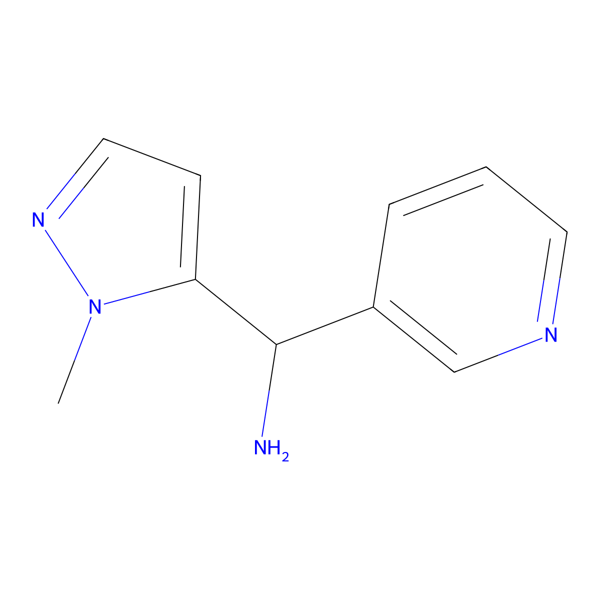 (1-methyl-1H-pyrazol-5-yl)(pyridin-3-yl)methanamine molecular structure, CAS 1341826-26-3
