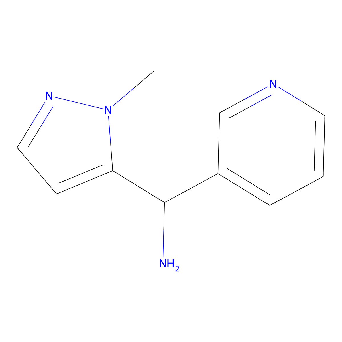 (1-methyl-1H-pyrazol-5-yl)(pyridin-3-yl)methanamine molecular structure, CAS 1341826-26-3