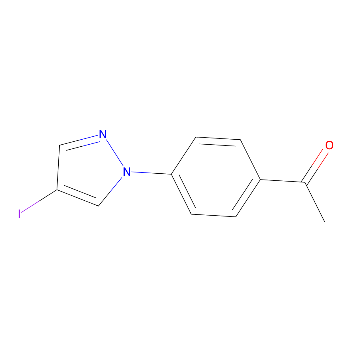 1-(4-(4-Iodo-1h-pyrazol-1-yl)phenyl)ethan-1-one molecular structure, CAS 1341829-72-8