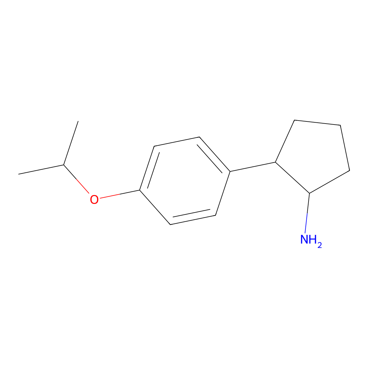 2-[4-(Propan-2-yloxy)phenyl]cyclopentan-1-amine molecular structure, CAS 1341829-94-4