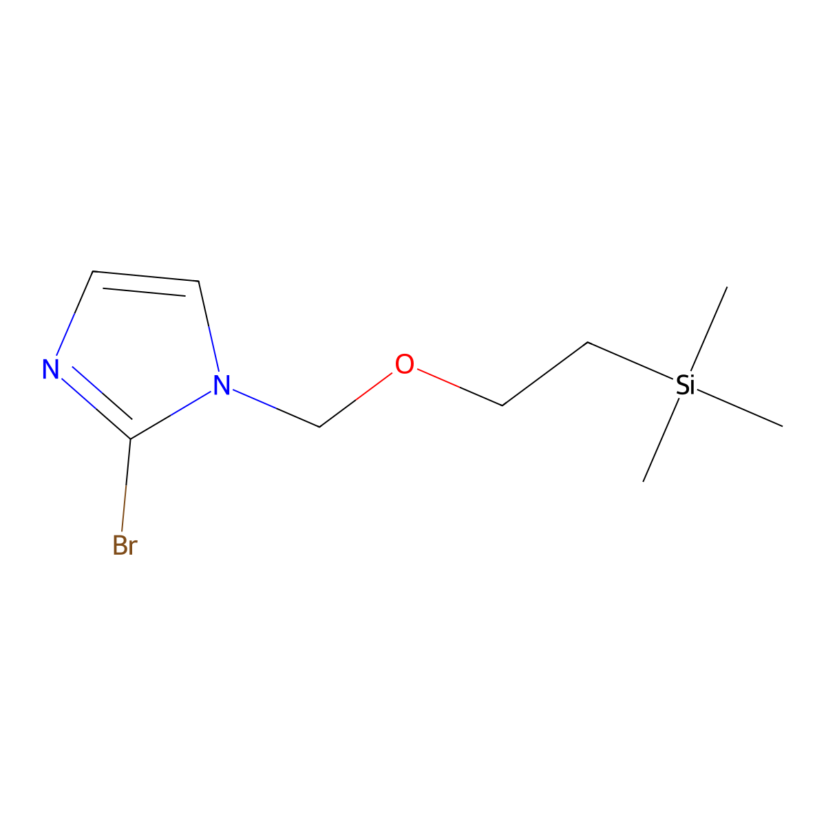 2-Bromo-1-((2-(trimethylsilyl)ethoxy)methyl)-1H-imidazole molecular structure, CAS 134183-57-6
