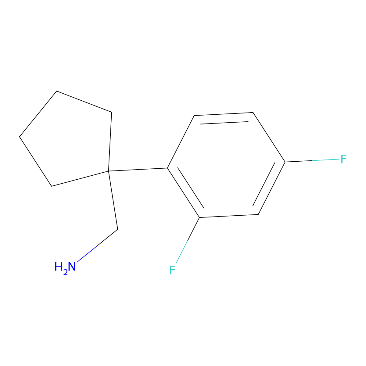 [1-(2,4-Difluorophenyl)cyclopentyl]methanamine molecular structure, CAS 1341830-26-9