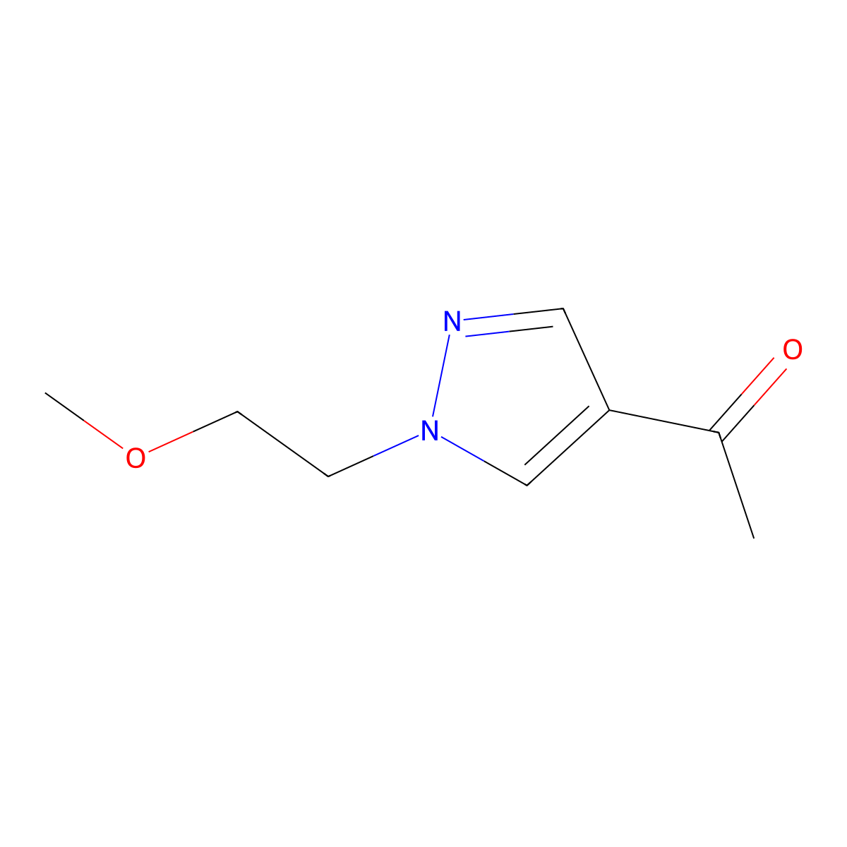 1-(1-(2-methoxyethyl)-1H-pyrazol-4-yl)ethan-1-one molecular structure, CAS 1341830-27-0