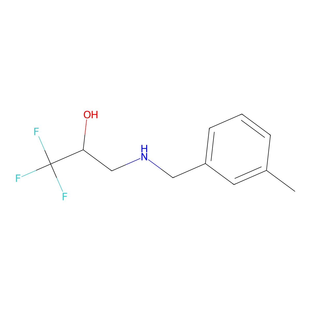 1,1,1-Trifluoro-3-((3-methylbenzyl)amino)propan-2-ol molecular structure, CAS 1341831-54-6