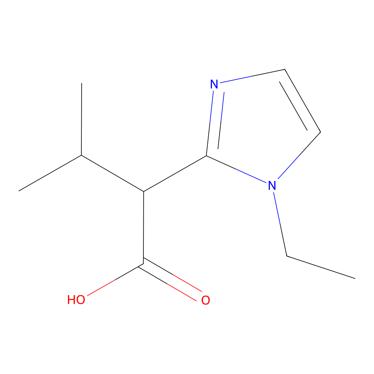 2-(1-Ethyl-1h-imidazol-2-yl)-3-methylbutanoic acid molecular structure, CAS 1341832-21-0