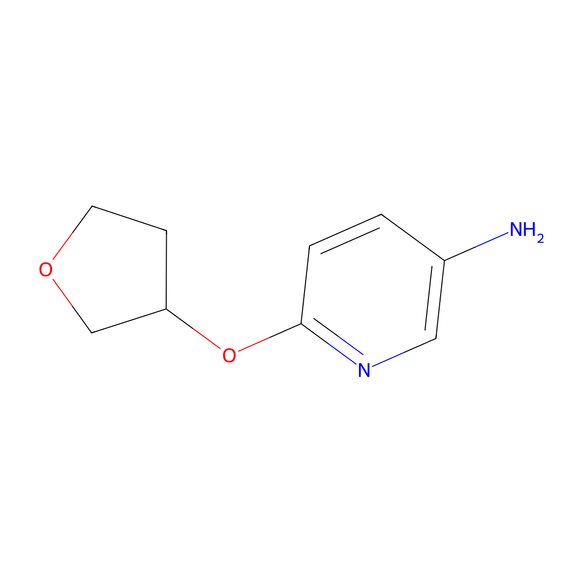 6-(Oxolan-3-yloxy)pyridin-3-amine molecular structure, CAS 1341833-37-1