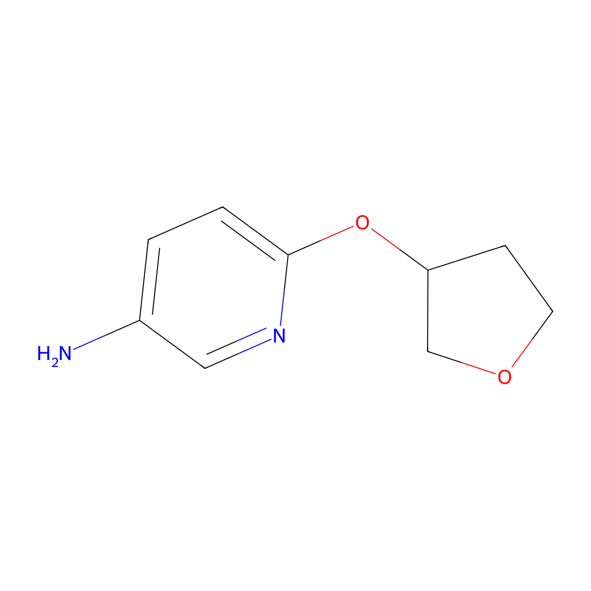 6-(Oxolan-3-yloxy)pyridin-3-amine molecular structure, CAS 1341833-37-1