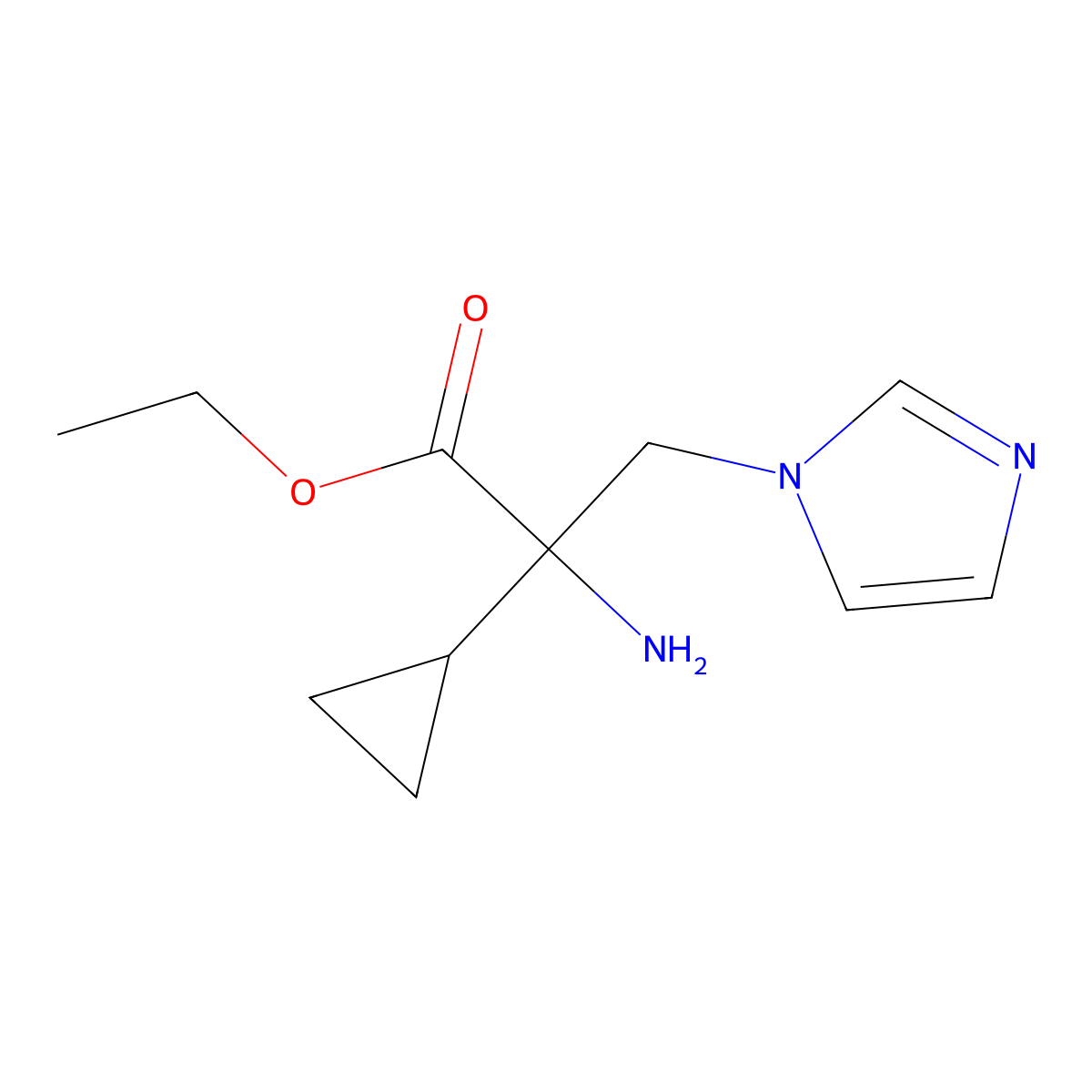 Ethyl 2-amino-2-cyclopropyl-3-(1h-imidazol-1-yl)propanoate molecular structure, CAS 1341836-25-6