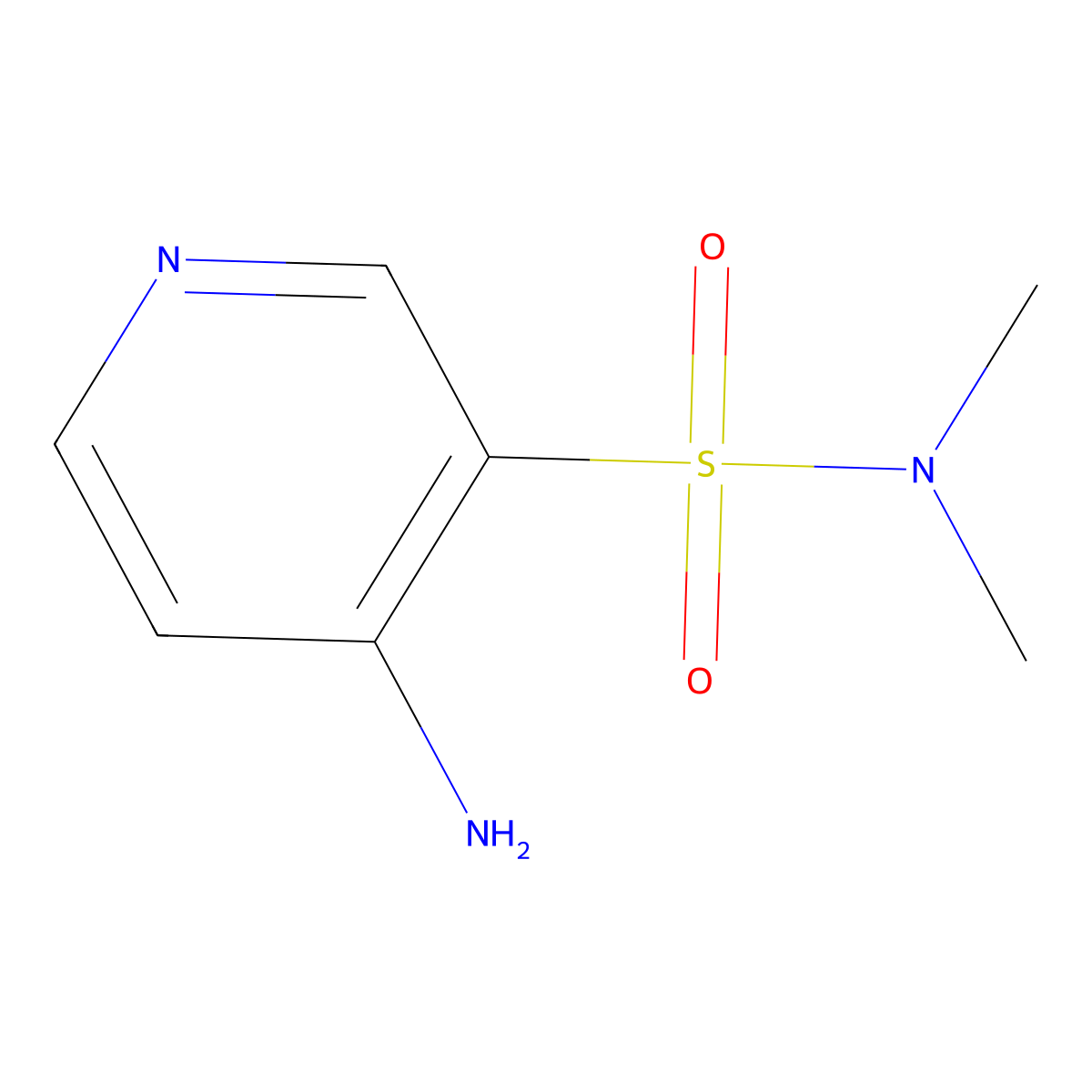 4-amino-N,N-dimethylpyridine-3-sulfonamide molecular structure, CAS 1341837-25-9