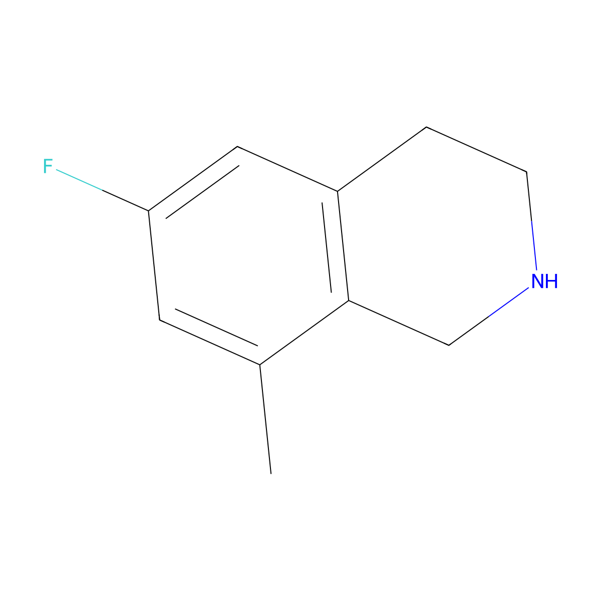6-Fluoro-8-methyl-1,2,3,4-tetrahydroisoquinoline molecular structure, CAS 1341838-75-2