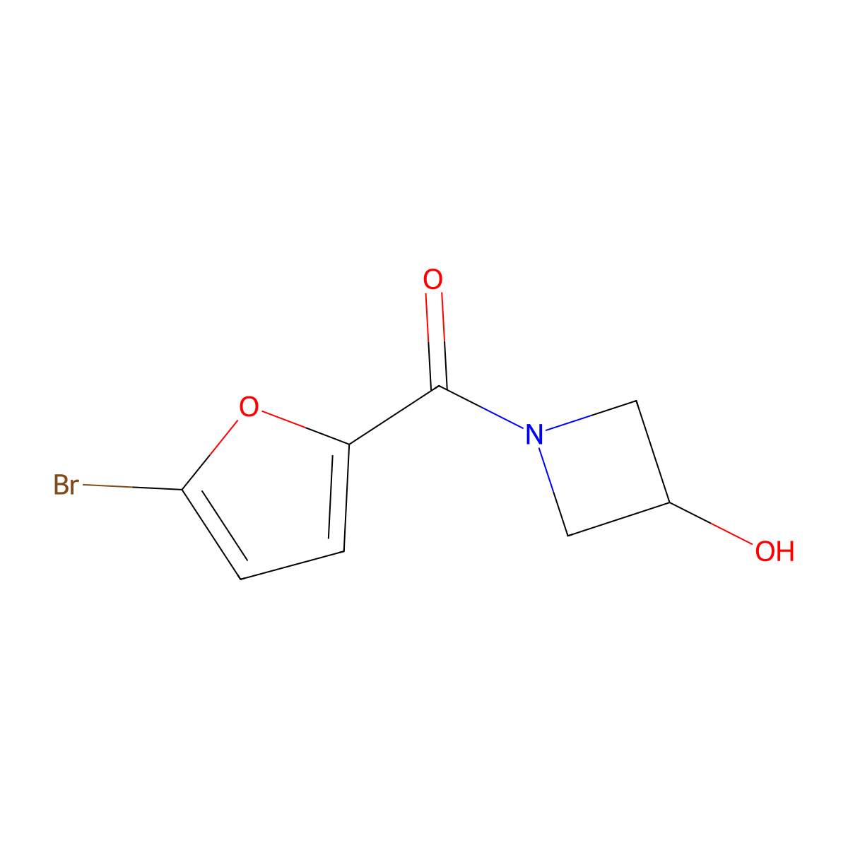 1-(5-Bromofuran-2-carbonyl)azetidin-3-ol molecular structure, CAS 1341839-47-1