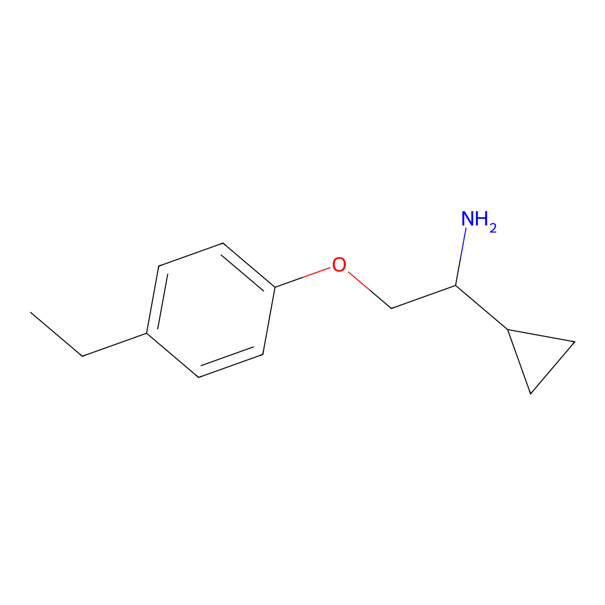 [1-Cyclopropyl-2-(4-ethylphenoxy)ethyl]amine molecular structure, CAS 1341840-61-6