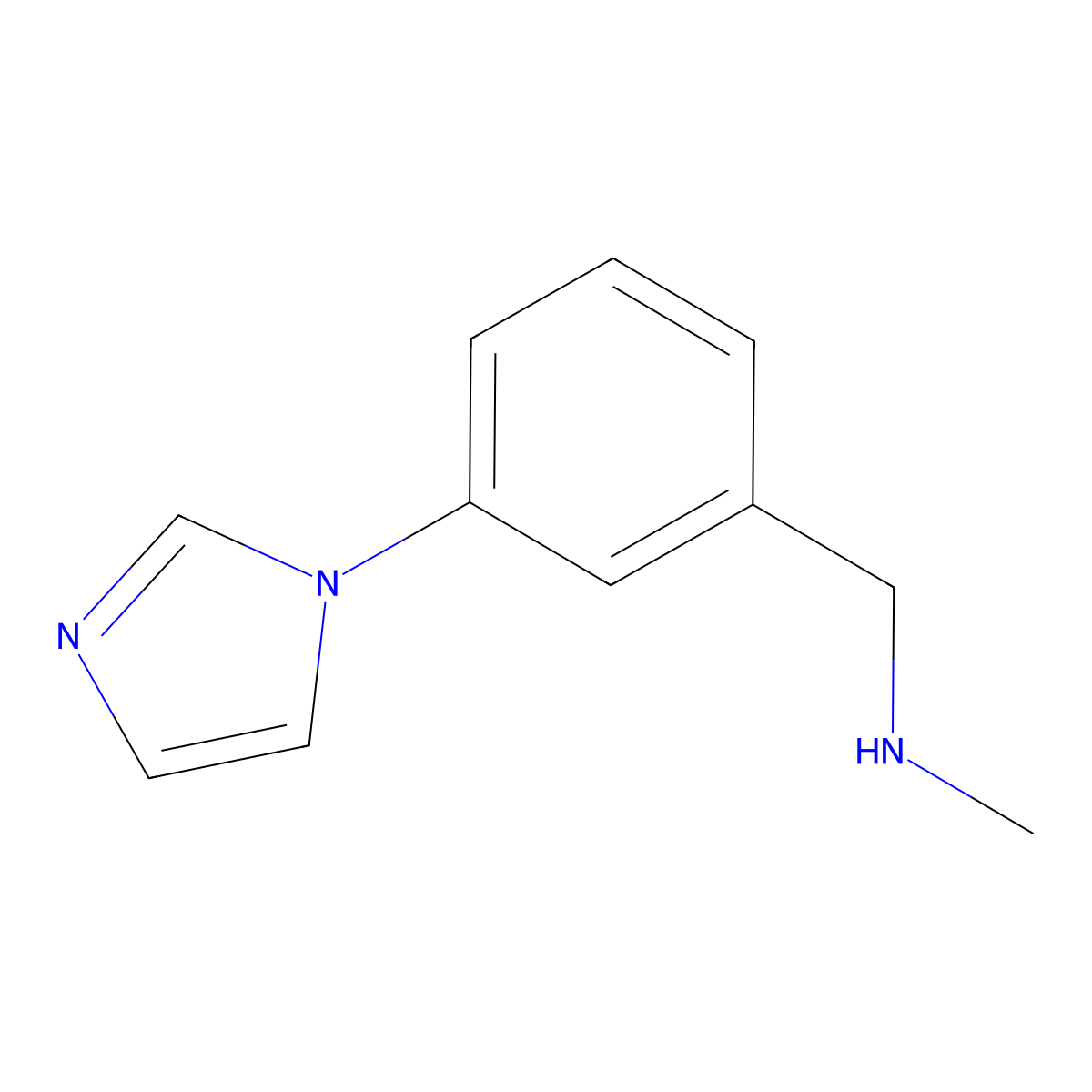 {[3-(1H-imidazol-1-yl)phenyl]methyl}(methyl)amine molecular structure, CAS 1341841-52-8